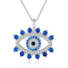 Load image into Gallery viewer, Sterling Silver Evil Eye Lucky Blue Eye Pendant Neckalces
