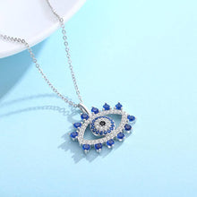 Load image into Gallery viewer, Sterling Silver Evil Eye Lucky Blue Eye Pendant Neckalces
