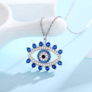 Sterling Silver Evil Eye Lucky Blue Eye Pendant Neckalces